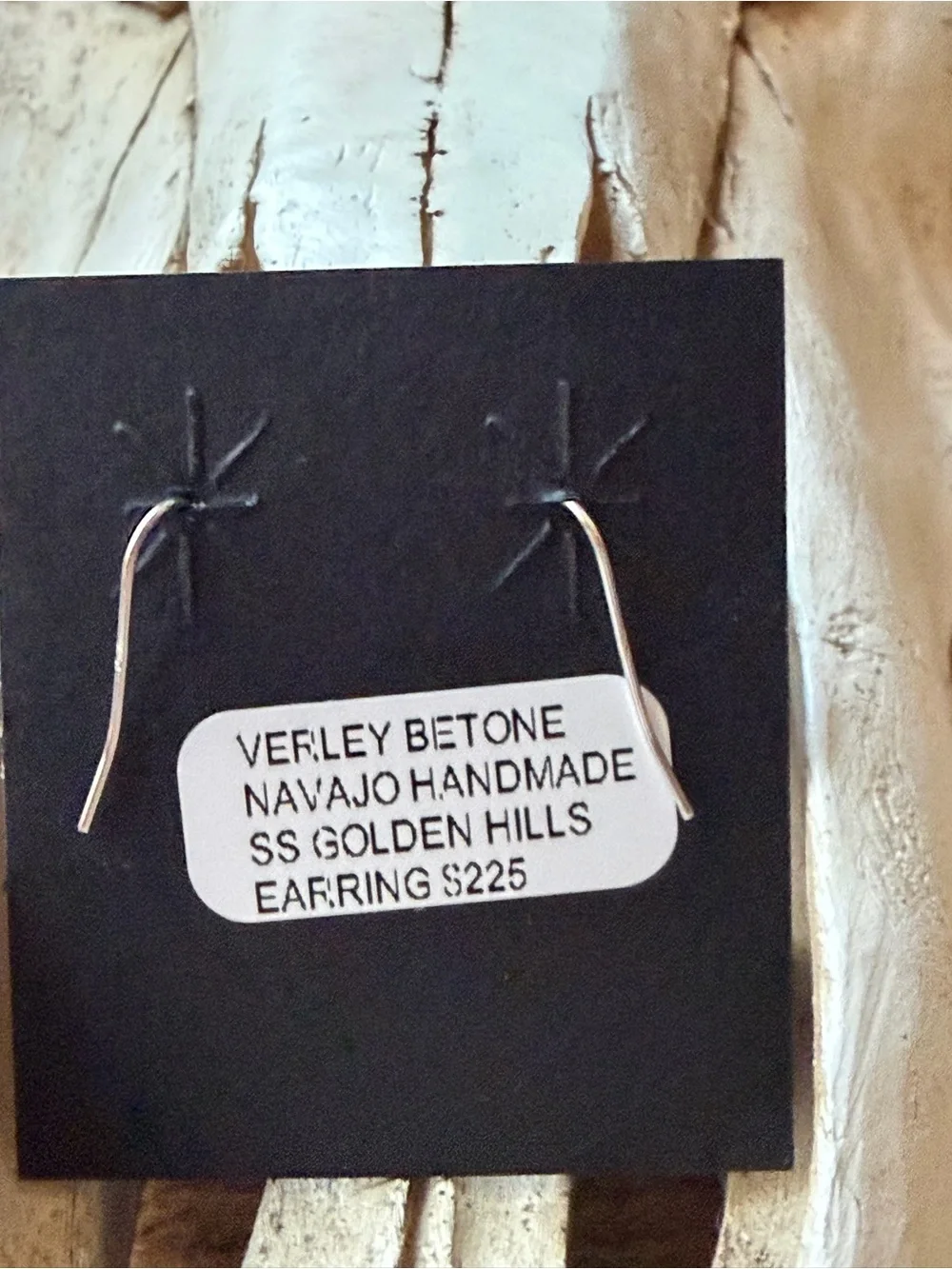 Verley Betone Navajo Turquoise Teardrop Sterling Silver Dangle Earrings